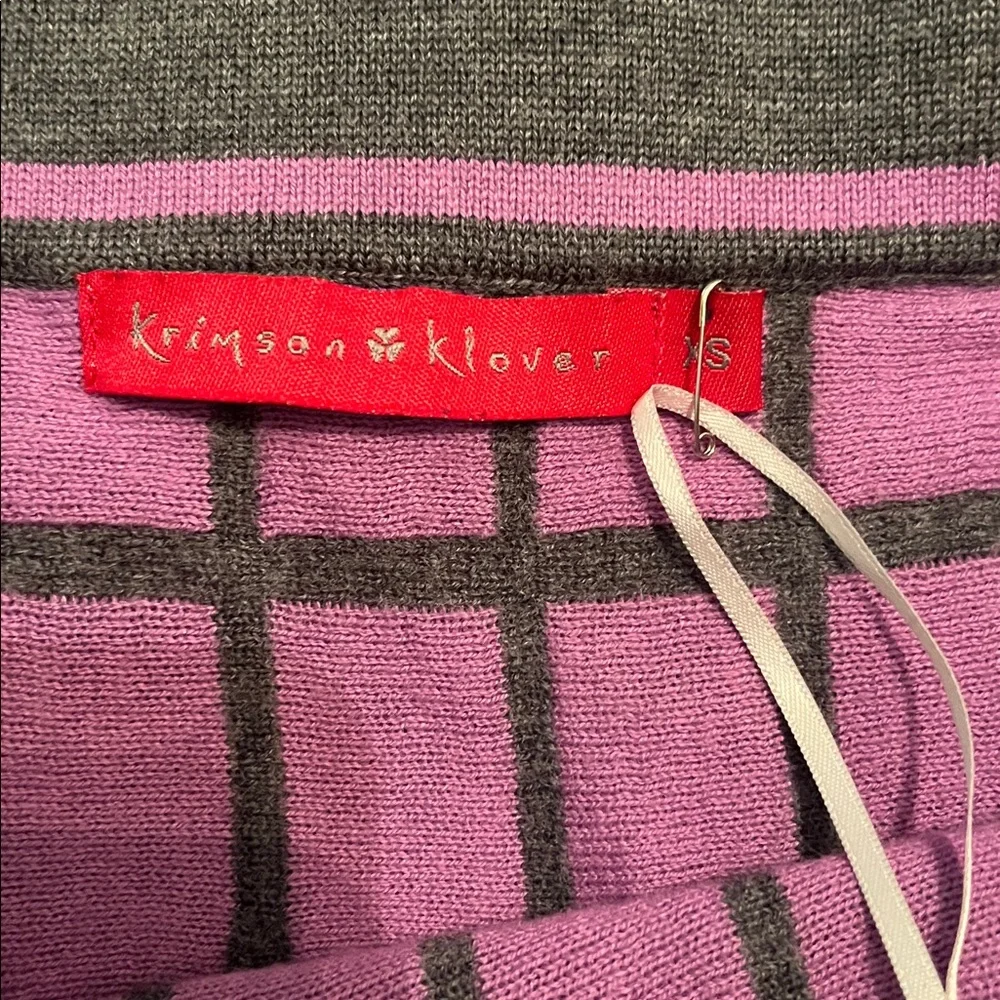 NWOT Krimson Klover purple & gray flare skirt.